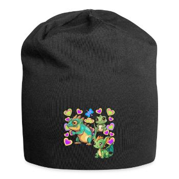 Dino Dinos Child Kids - Jersey Beanie - black - Front