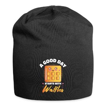 Funny Waffle Costume Candy Waffles - Jersey Beanie - black - Front