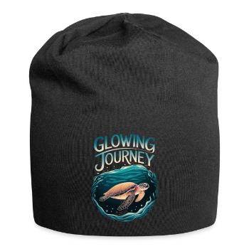 Glowing Journey Turtle Design - Jersey-Beanie - Schwarz - Vorne