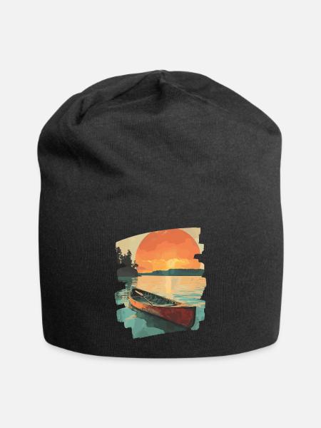 Kajak Kajakfahrer Kajakfahren Outdoor - Jersey-Beanie - Schwarz