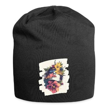 Spring Spring Beginning Flowers - Jersey Beanie - black - Front