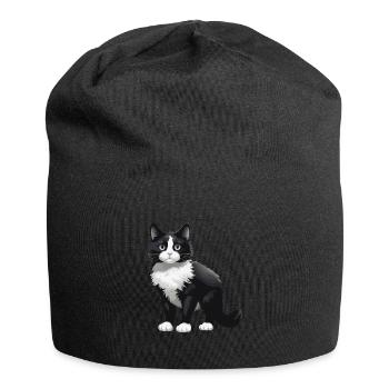 Chat mignon - Bonnet en jersey - noir - Devant