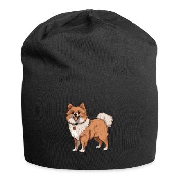 Chien de Poméranie - Bonnet en jersey - noir - Devant