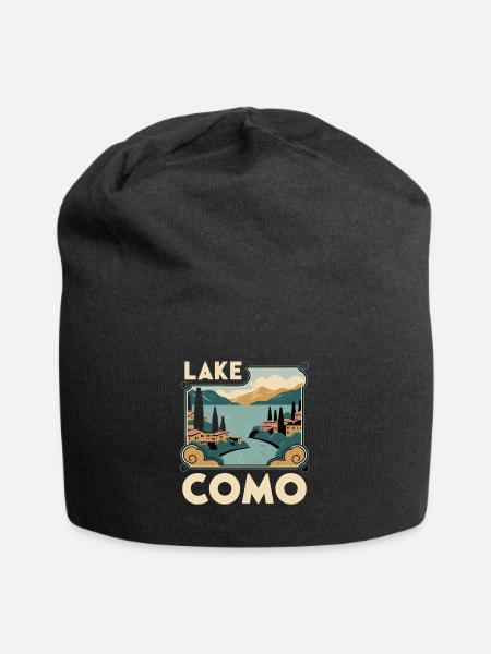 Comer See Ikonische italienische Schönheit Reise - Jersey-Beanie - Schwarz