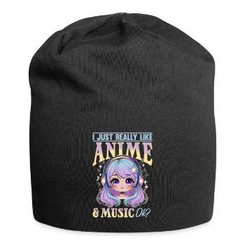 Anime et musique Kawaii - Bonnet en jersey - noir - Devant