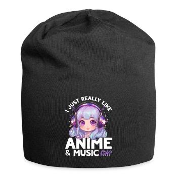 Anime et musique Kawaii - Bonnet en jersey - noir - Devant