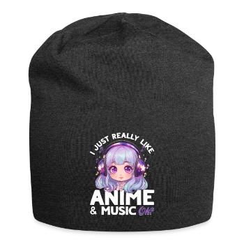 Anime & Music Kawaii - Jersey Beanie - charcoal grey - Front
