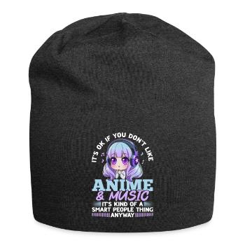 Anime & Music Kawaii - Jersey Beanie - charcoal grey - Front