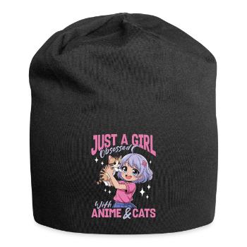 Anime & Cats Kawaii - Jersey Beanie - black - Front