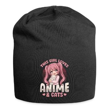 Anime & Chats Kawaii - Bonnet en jersey - noir - Devant