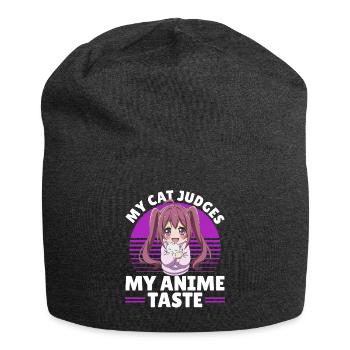 Anime & Cats Kawaii - Jersey Beanie - charcoal grey - Front