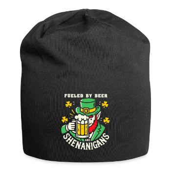 St. Patrick's Day Fun with Beer and Jokes - Jersey Beanie - black - Front