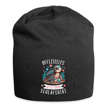 Offizielles Beste Mama Schlafshirt Schildkröte - Jersey-Beanie - Schwarz - Vorne