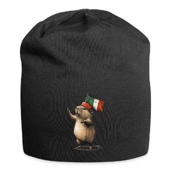 Wasserschwein - Jersey-Beanie - Schwarz - Vorne