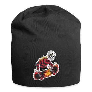 FLAMING SKATEBOARD - Jersey Beanie - black - Front