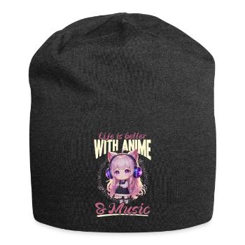 Anime & Music Kawaii - Jersey Beanie - charcoal grey - Front