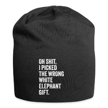 mauvais cadeau éléphant blanc haha like - Bonnet en jersey - noir - Devant