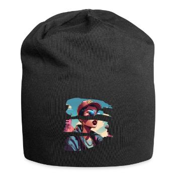 girl girlie wild punk freestyle love peace style - Jersey-Beanie - Schwarz - Vorne