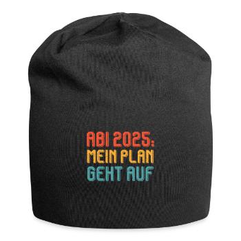 ABI 2025 MEIN PLAN GEHT AUF Abiturient Lustiges - Jersey-Beanie - Schwarz - Vorne