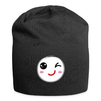 Clin d’œil sourire - Bonnet en jersey - noir - Devant