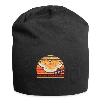 Deviled Eggs Gefüllte Eier Geschenk - Jersey-Beanie - Schwarz - Vorne