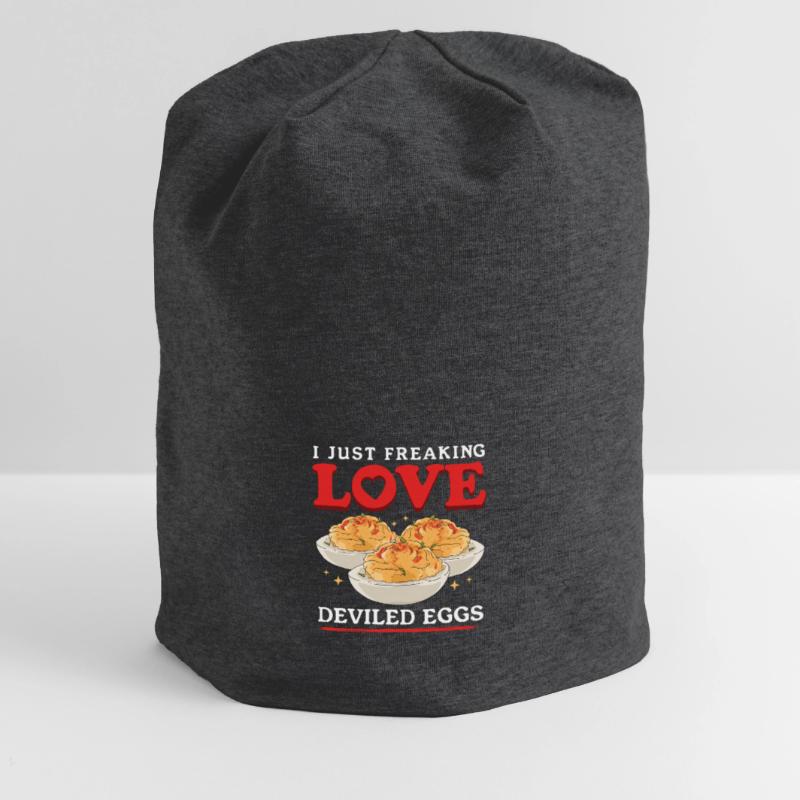 Deviled Eggs Gefüllte Eier Geschenke Jersey-Beanie