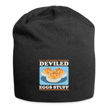 Stuffed Eggs Dressed Deviled Eggs Gift - Jersey Beanie - black - Front