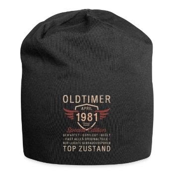 44. Geburtstag Oldtimer April Jahrgang 1981 - Jersey-Beanie - Schwarz - Vorne