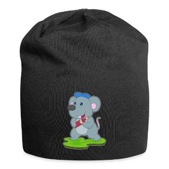 Maus Flasche Rotwein - Jersey-Beanie - Schwarz - Vorne