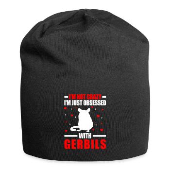 Gerbil is not crazy rodent gerbil - Jersey Beanie - black - Front