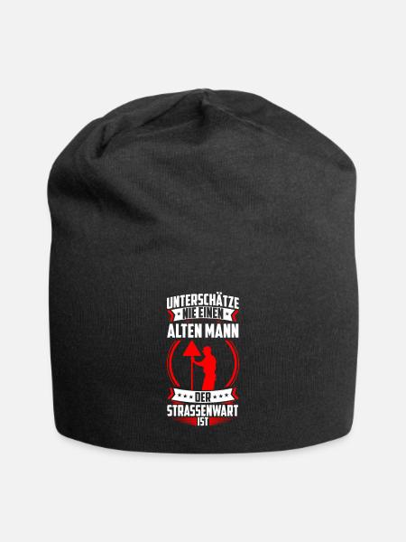 Alter Mann der Straßenwärter ist Chausseewärter - Jersey-Beanie - Schwarz