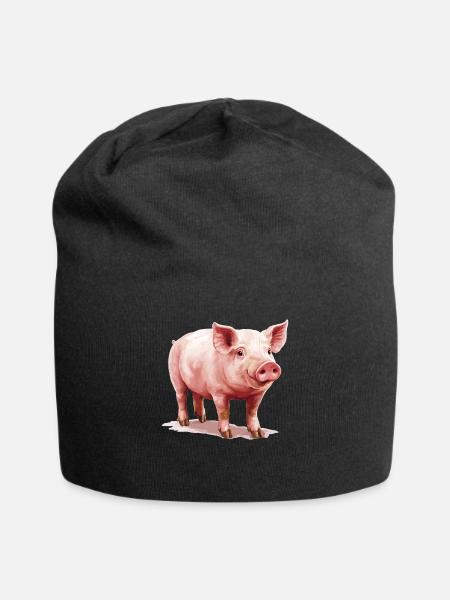 Schweine Schwein - Jersey-Beanie - Schwarz