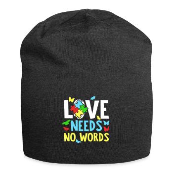Casse-tête de l’autisme - L’amour n’a pas besoin de mots - Bonnet en jersey - charbon - Devant