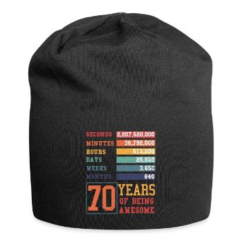 70 Jahre alt! Geburtstagsgeschenk 70. Geburtstag - Jersey-Beanie - Schwarz - Vorne