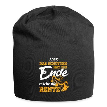 2025 Das schuften hat ein Ende es lebe Ruhestand - Jersey-Beanie - Schwarz - Vorne