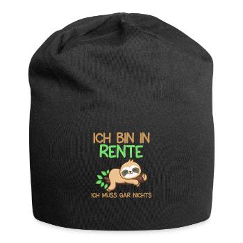 Ruhestand Pension Rente Faultier Rentner - Jersey-Beanie - Schwarz - Vorne