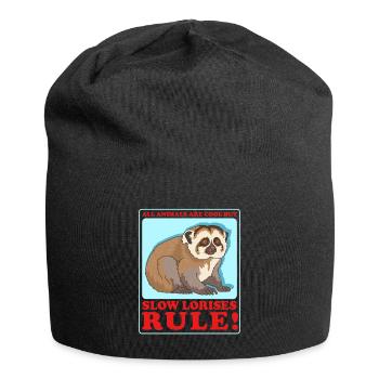 Plumploris Slow Lorises Geschenk - Jersey-Beanie - Schwarz - Vorne