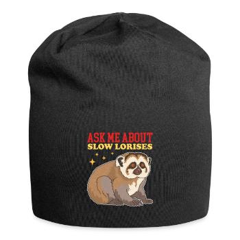 Plumploris Slow Lorises Geschenke - Jersey-Beanie - Schwarz - Vorne
