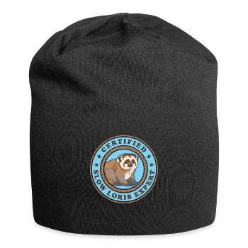 Plumploris Experte Slow Lorises Geschenk - Jersey-Beanie - Schwarz - Vorne