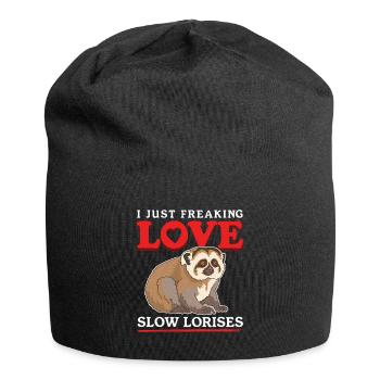 Plumploris süße Slow Lorises Geschenke - Jersey-Beanie - Schwarz - Vorne