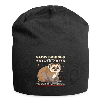Plumploris Slow Lorises Plumplori Geschenke - Jersey-Beanie - Schwarz - Vorne