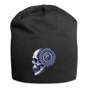 Fahrrad Schädel Getriebe Radsport Kunstwerk - Jersey-Beanie - Schwarz - Vorne