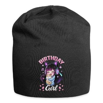 Anime K Pop & Cats Kawaii - Jersey-Beanie - Schwarz - Vorne