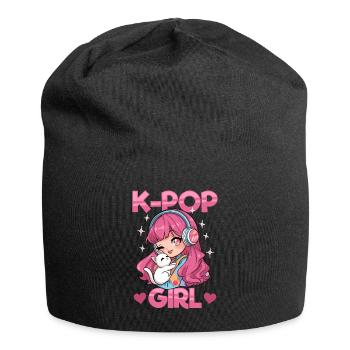 Anime K Pop & Cats Kawaii - Jersey-Beanie - Schwarz - Vorne