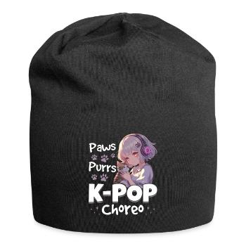 Anime K Pop & Cats Kawaii - Jersey-Beanie - Schwarz - Vorne