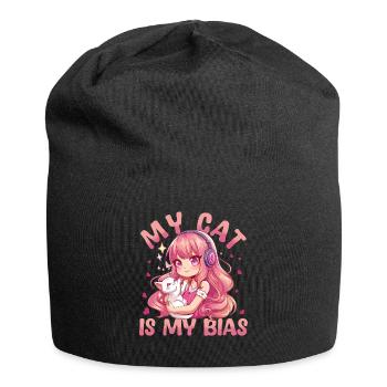 Anime K Pop & Cats Kawaii - Jersey-Beanie - Schwarz - Vorne