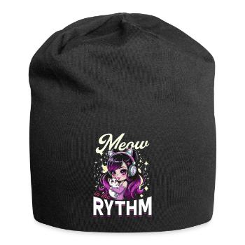 Anime K Pop & Cats Kawaii - Jersey-Beanie - Schwarz - Vorne