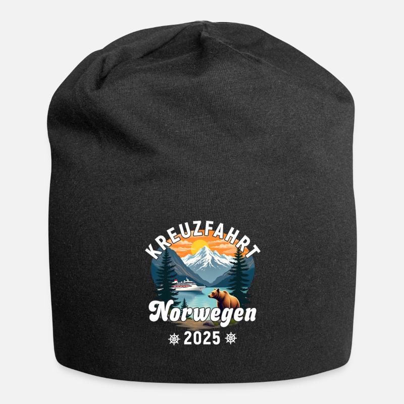 Kreuzfahrt Norwegen 2025 - Jersey-Beanie - Schwarz