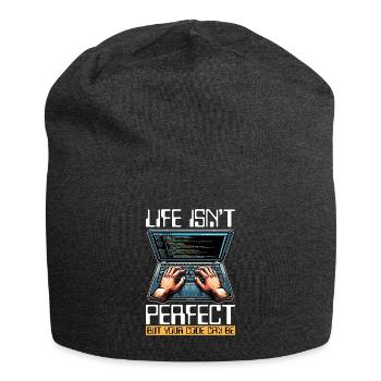 Coder Life Isn't Perfect But Your Code Developer - Jersey-Beanie - Anthrazit - Vorne