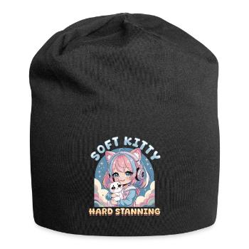Anime K Pop & Cats Kawaii - Jersey-Beanie - Schwarz - Vorne
